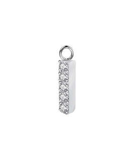 Titanium High Polish Jewelled Dangle Charm for Hinged Ring - CHARM42