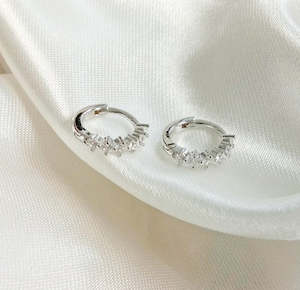 925 Sterling Silver Gold-Plated/Silver (Your Choice) Jewelled Hinged Earrings (1&hellip;