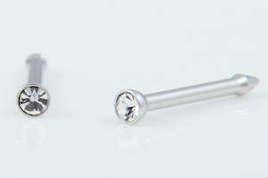 At Home Piercing: **At Home Piercing Cartridge** Surgical Steel Nose, Crystal (Sold individually) - 17-204