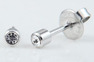 **At Home Piercing Cartridge** Surgical Steel 2mm, Crystal (1 pair) - 21-204