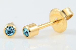 **At Home Piercing Cartridge** Gold 2mm, Aqua (1 pair) - 22-203