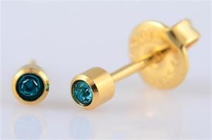**At Home Piercing Cartridge** Gold 2mm, Blue Zircon (1 pair) - 22-212