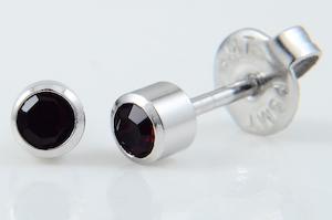 **At Home Piercing Cartridge** Surgical Steel 3mm, Garnet (1 pair) - 21-301