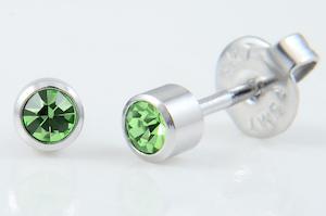 **At Home Piercing Cartridge** Surgical Steel 3mm, Peridot (1 pair) - 21-308