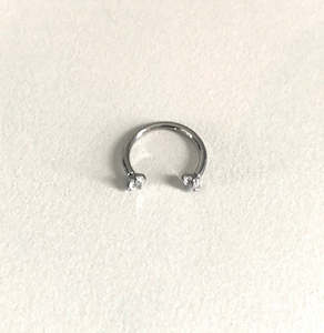 Titanium High Polish Jewelled Claw Set Internally Threaded Circular Barbell - T94