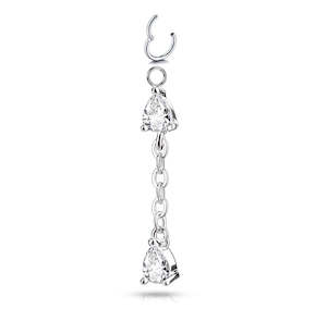 Charms Chains: SS316L Jewelled Dangle Charm with 18 Gauge Hinged Ring - CHARM39