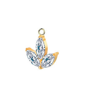 Charms Chains: Gold Jewelled Dangle Charm for Hinged Ring - CHARM38A