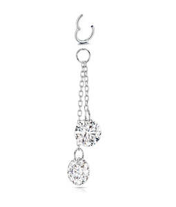 Charms Chains: SS316L Jewelled Dangles Charm with 20 Gauge Hinged Ring - CHARM28