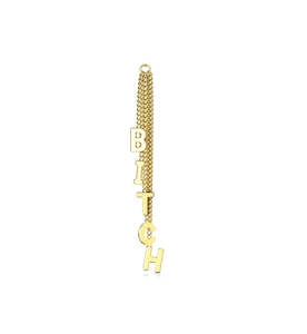 Gold "BITCH" Chain Dangles Charm for Hinged Ring - CHARM29A
