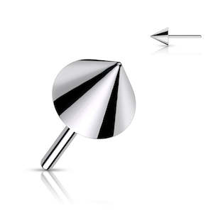 Nose Studs: Titanium High Polish Spiked Threadless Push In Top (Base Sold Separately) - TT105