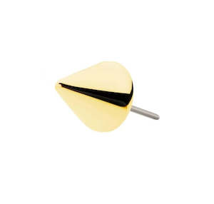 Nose Studs: Titanium Gold Spiked Threadless Push In Top (Base Sold Separately) - TT105A