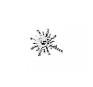 Titanium High Polish Aztec Sun Threadless Push In Top (Base Sold Separately) - TT174