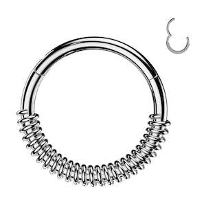 Daith: SS316L Spring Coil Hinged Ring - E439