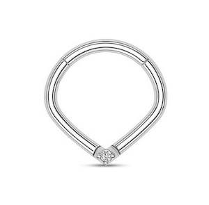 Daith: SS316L Jewelled Hinged Ring - E438