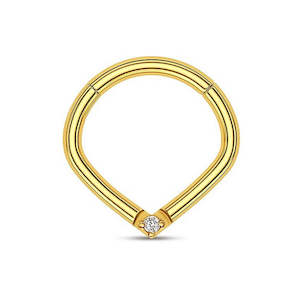 Daith: Gold Jewelled Hinged Ring - E438A