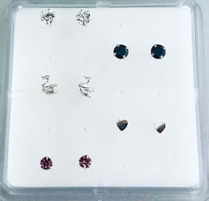 925 Sterling Silver Ear Stud Box Set (5 pairs) - SS419