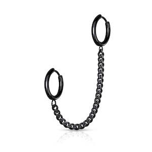 Black Chain Linked Round Clicker Hoops for Helix 18 Gauge - E230B