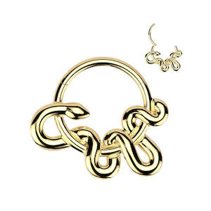 Gold Snake Hinged Ring - E367A