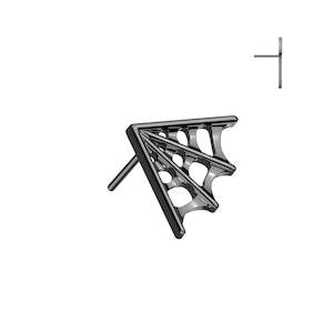 Titanium Black Spider Web Threadless Push In Top (Base Sold Separately) - TT249B