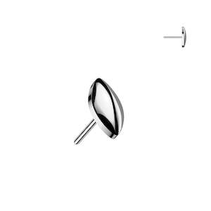 Titanium Gold Threadless Push In Rounded Marquise Top (Base Sold Separately) - TT240