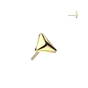Titanium Gold Threadless Push In Rounded Triangle Top (Base Sold Separately) - TT241A