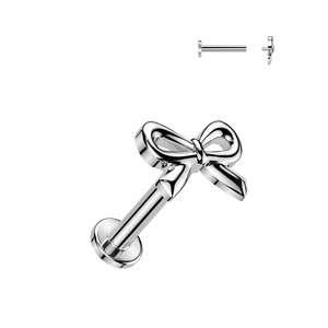 Piercing Jewellery: SS316L Internally Threaded Ribbon Labret - E544