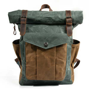 Canvas Backpack: Kars Waxed Canvas & Leather Backpack