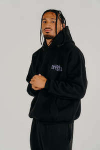 Purple Glass Classic Hoodie - Black