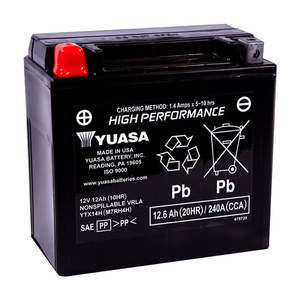 Aprilia Etv 1000 Caponord 2014: YTX14H Non-DG Factory Sealed Battery Made in USA Yuasa (EYTX14HFA)
