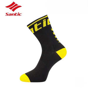 Cycling Socks: Santic Yellow/Black Performance Cycling Socks
