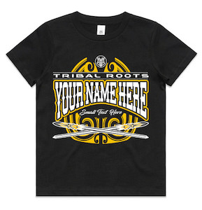Custom Name Kids Tee Tribal Roots Aotearoa