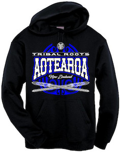 Products: Aotearoa Blue Hoodie Tribal Roots Aotearoa