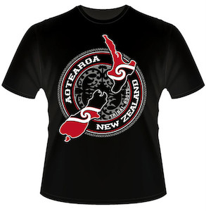 Products: Nz Map T-shirt Tribal Roots Aotearoa