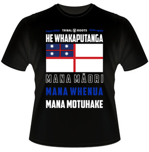 Products: He Whakaputanga Tee Tribal Roots Aotearoa