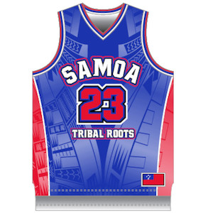 Products: Samoa 23 Bball Singlet Tribal Roots Aotearoa