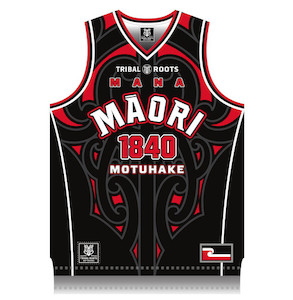 Maori Red Bball Singlet Tribal Roots Aotearoa