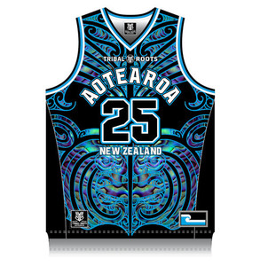 Products: Aotearoa Paua Bball Singlet Tribal Roots Aotearoa
