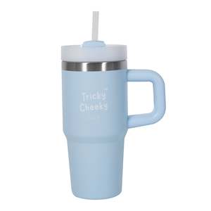 On the Move Junior | 14oz Stainless Steel Tumbler with Handle & Straw