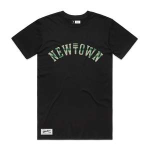 Newtown Green Plaid T-Shirt - Black