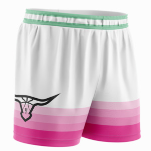 Shorts: Buffalo Basketball Shorts - White & Pink