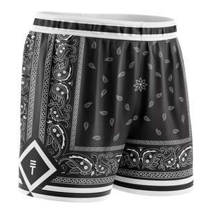 Shorts: Black Paisley Basketball Shorts