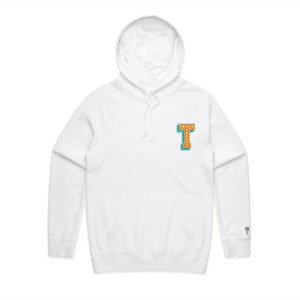 Chenille T Logo Hoodie - White