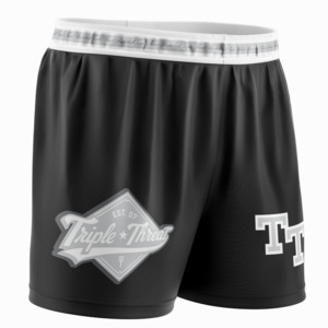 Kids Diamond Badge Basketball Shorts - Black