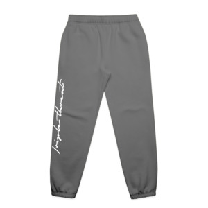 Kids Script Track Pants - Grey/White