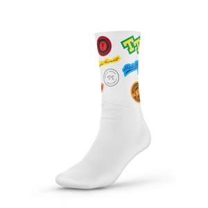 Socks: Basketball Socks Logo - White