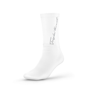Socks: Basketball Socks Calligraphy - White