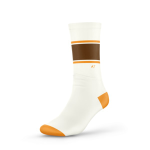 Socks: Basketball Socks Stripe - Brown