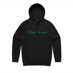 Kids Hoodies Crews: Kids Script Hoodie - Black/Mint
