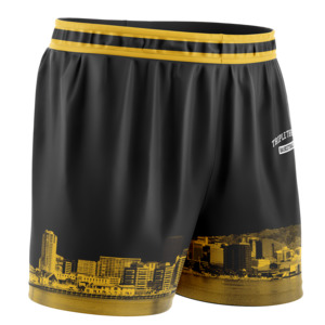 Shorts: City Shorts #2 - Wellington City Basketball Shorts - Black/Yellow