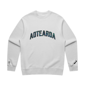 Hoodies: Aotearoa Paua Crew - White